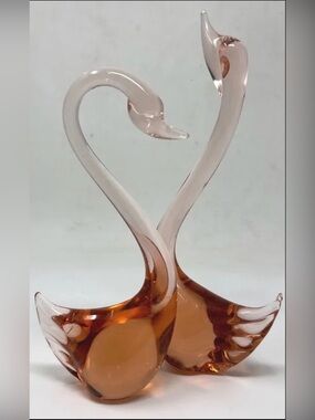 Vintage Taiwan Art Glass Swan Figurines – Murano Style